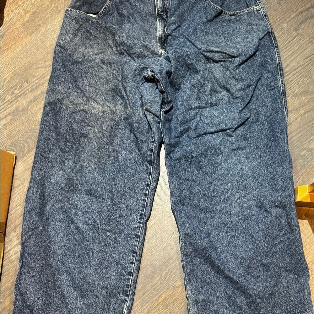 VINTAGE JNCO Men's Blue Jeans skater Pants with Embroidered Detail 40x32 - Picture 2 of 6